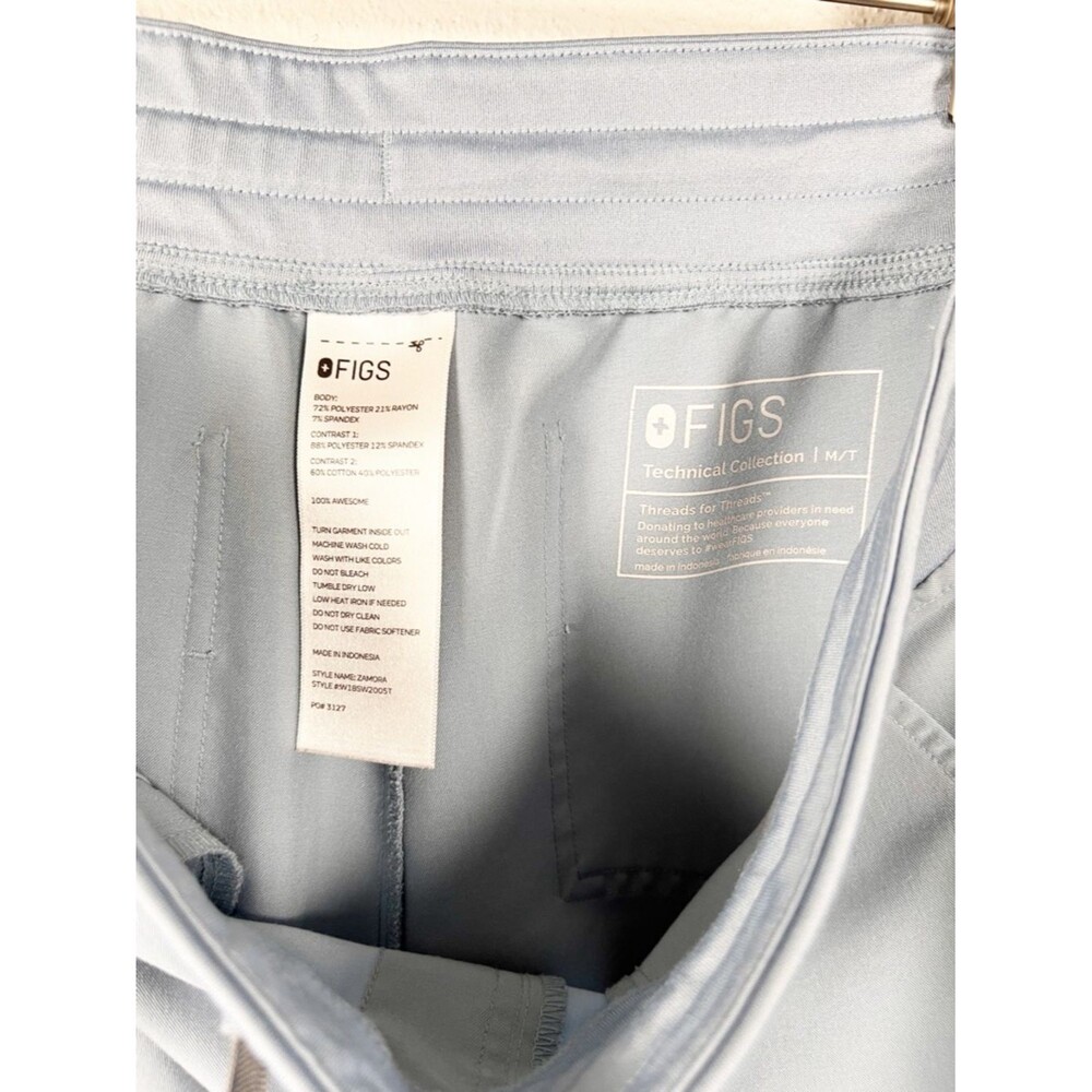 Figs Zamora Joggers Scrub Pants in Dusty Blue Size Medium Tall M/T - Picture 5 of 7